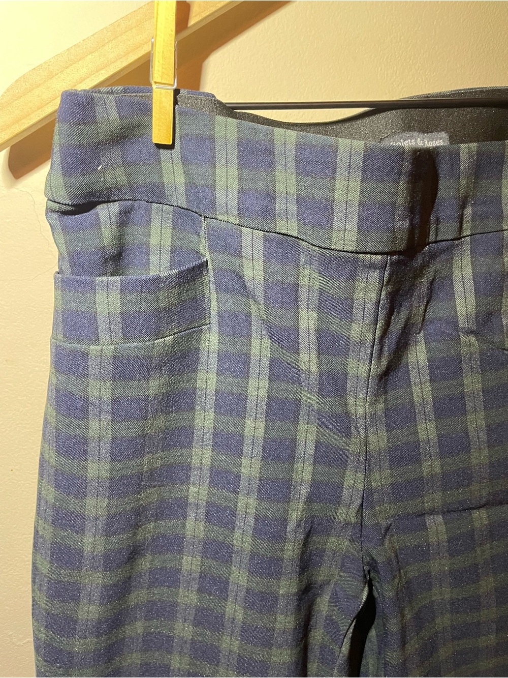 NWT Violets & Roses Plaid Ankle Pants/ Blue Green Slim Career Pants/ 4/27 - Picture 4 of 5